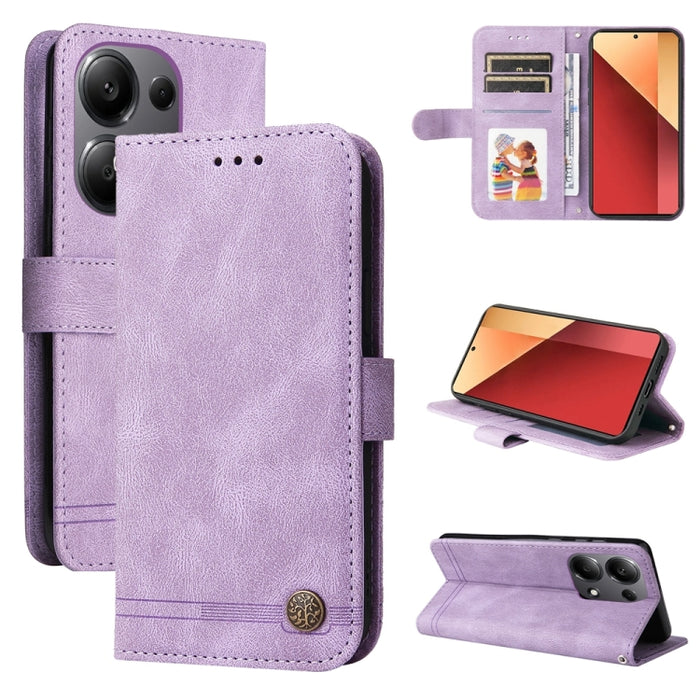 Skin Feel Life Tree Funda de piel para teléfono con botón de metal, For Xiaomi Poco F6, For Xiaomi Redmi A3, For Xiaomi Redmi Note13 Pro 4G Global/Poco M6 Pro 4G, For Xiaomi Redmi Note13 4G, For Xiaomi Redmi K70E, For Xiaomi 14 Ultra, For Xiaomi 14 Pro...