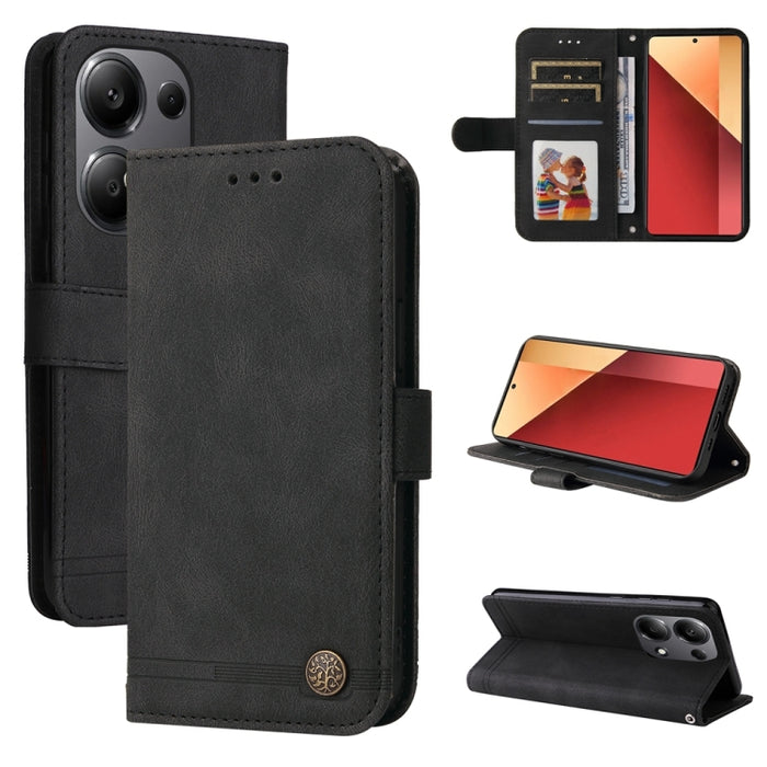 Skin Feel Life Tree Funda de piel para teléfono con botón de metal, For Xiaomi Poco F6, For Xiaomi Redmi A3, For Xiaomi Redmi Note13 Pro 4G Global/Poco M6 Pro 4G, For Xiaomi Redmi Note13 4G, For Xiaomi Redmi K70E, For Xiaomi 14 Ultra, For Xiaomi 14 Pro...