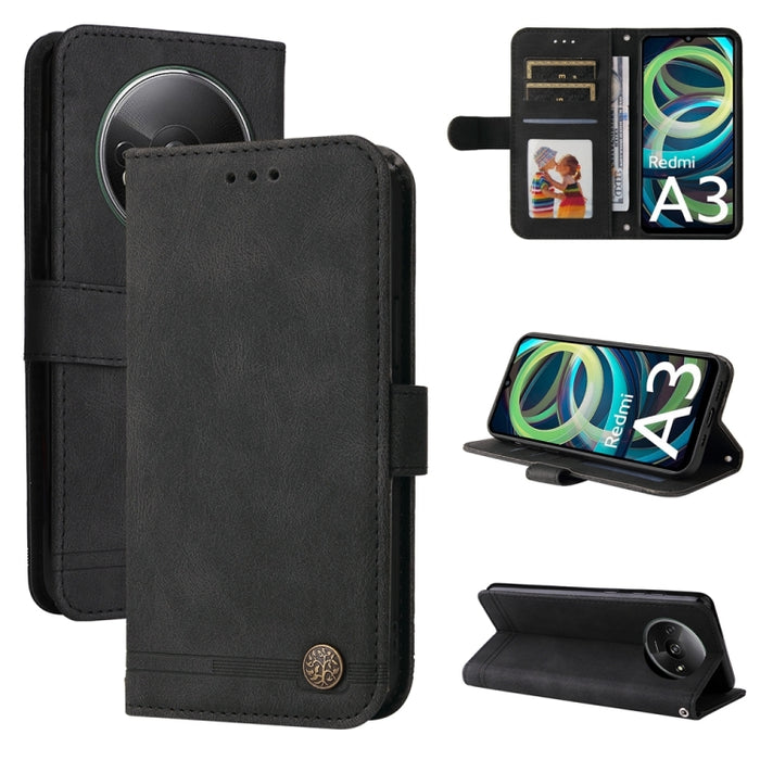 Skin Feel Life Tree Funda de piel para teléfono con botón de metal, For Xiaomi Poco F6, For Xiaomi Redmi A3, For Xiaomi Redmi Note13 Pro 4G Global/Poco M6 Pro 4G, For Xiaomi Redmi Note13 4G, For Xiaomi Redmi K70E, For Xiaomi 14 Ultra, For Xiaomi 14 Pro...