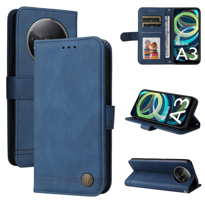 Skin Feel Life Tree Funda de piel para teléfono con botón de metal, For Xiaomi Poco F6, For Xiaomi Redmi A3, For Xiaomi Redmi Note13 Pro 4G Global/Poco M6 Pro 4G, For Xiaomi Redmi Note13 4G, For Xiaomi Redmi K70E, For Xiaomi 14 Ultra, For Xiaomi 14 Pro...