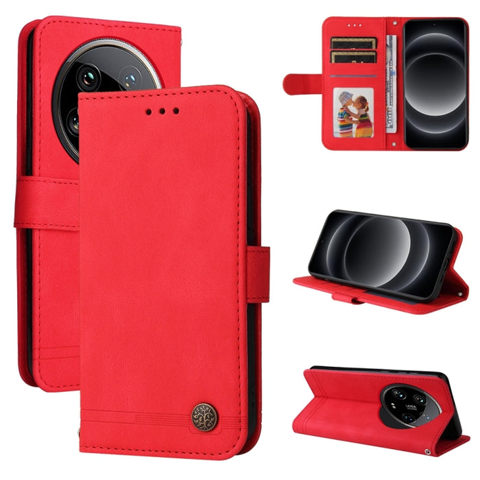 Skin Feel Life Tree Funda de piel para teléfono con botón de metal, For Xiaomi Poco F6, For Xiaomi Redmi A3, For Xiaomi Redmi Note13 Pro 4G Global/Poco M6 Pro 4G, For Xiaomi Redmi Note13 4G, For Xiaomi Redmi K70E, For Xiaomi 14 Ultra, For Xiaomi 14 Pro...