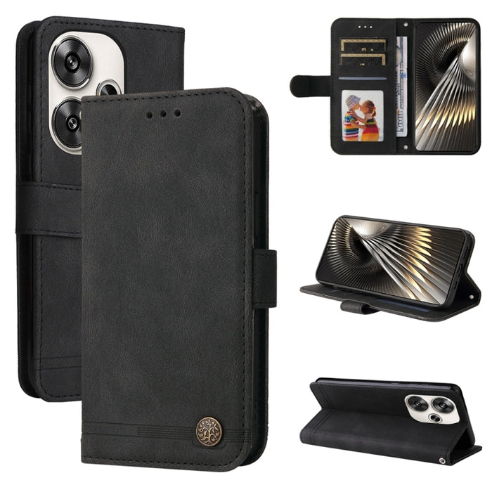 Skin Feel Life Tree Funda de piel para teléfono con botón de metal, For Xiaomi Poco F6, For Xiaomi Redmi A3, For Xiaomi Redmi Note13 Pro 4G Global/Poco M6 Pro 4G, For Xiaomi Redmi Note13 4G, For Xiaomi Redmi K70E, For Xiaomi 14 Ultra, For Xiaomi 14 Pro...
