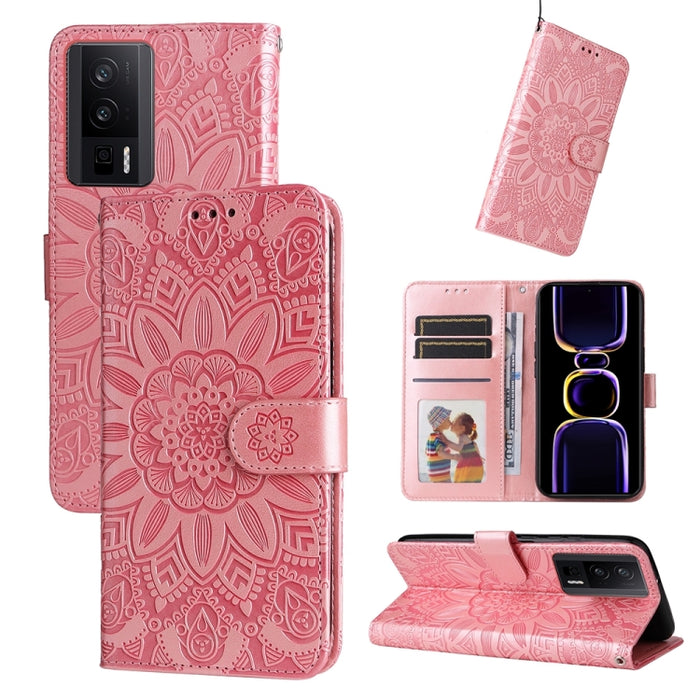 Estuche para teléfono de cuero con estampado de girasol en relieve, For Xiaomi Redmi A3, For Xiaomi Redmi Note13 Pro 4G Global/Poco M6 Pro 4G, For Xiaomi Redmi Note13 4G, For Xiaomi Redmi K70E, For Xiaomi 14 Ultra, For Xiaomi 14 Pro, For Xiaomi 14     ...