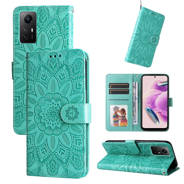 Estuche para teléfono de cuero con estampado de girasol en relieve, For Xiaomi Redmi A3, For Xiaomi Redmi Note13 Pro 4G Global/Poco M6 Pro 4G, For Xiaomi Redmi Note13 4G, For Xiaomi Redmi K70E, For Xiaomi 14 Ultra, For Xiaomi 14 Pro, For Xiaomi 14     ...