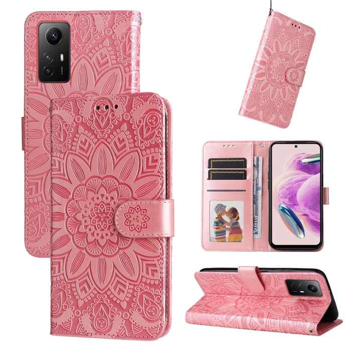 Estuche para teléfono de cuero con estampado de girasol en relieve, For Xiaomi Redmi A3, For Xiaomi Redmi Note13 Pro 4G Global/Poco M6 Pro 4G, For Xiaomi Redmi Note13 4G, For Xiaomi Redmi K70E, For Xiaomi 14 Ultra, For Xiaomi 14 Pro, For Xiaomi 14     ...