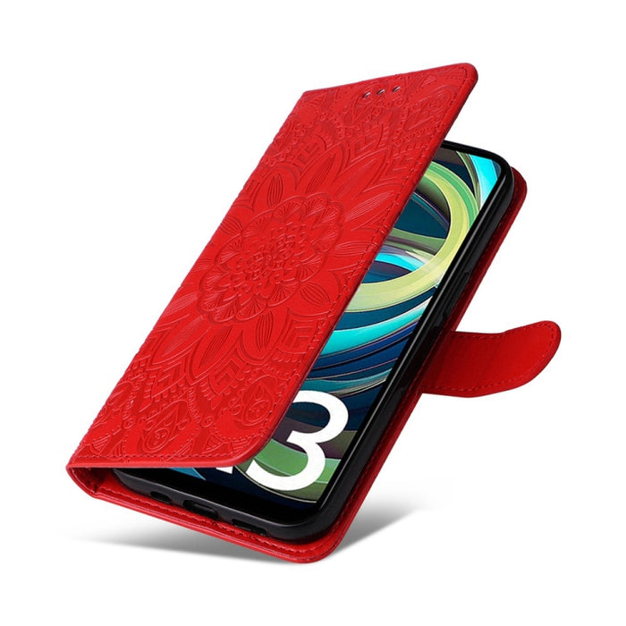 Estuche para teléfono de cuero con estampado de girasol en relieve, For Xiaomi Redmi A3, For Xiaomi Redmi Note13 Pro 4G Global/Poco M6 Pro 4G, For Xiaomi Redmi Note13 4G, For Xiaomi Redmi K70E, For Xiaomi 14 Ultra, For Xiaomi 14 Pro, For Xiaomi 14     ...