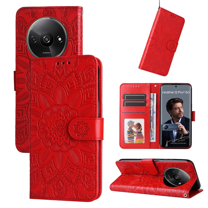 Estuche para teléfono de cuero con estampado de girasol en relieve, For Xiaomi Redmi A3, For Xiaomi Redmi Note13 Pro 4G Global/Poco M6 Pro 4G, For Xiaomi Redmi Note13 4G, For Xiaomi Redmi K70E, For Xiaomi 14 Ultra, For Xiaomi 14 Pro, For Xiaomi 14     ...