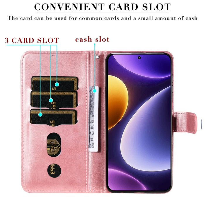 Estuche para teléfono de cuero con cremallera y textura de becerro, For Xiaomi Redmi Poco F5, For Xiaomi 13T / Redmi K60 Ultra, For Xiaomi Redmi K60 / K60 Pro, For Xiaomi Redmi Note 12S 4G