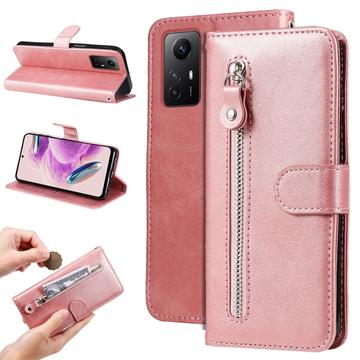 Estuche para teléfono de cuero con cremallera y textura de becerro, For Xiaomi Redmi Poco F5, For Xiaomi 13T / Redmi K60 Ultra, For Xiaomi Redmi K60 / K60 Pro, For Xiaomi Redmi Note 12S 4G