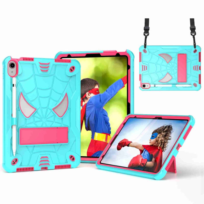Estuche para tableta de PC híbrido de silicona con textura de araña con correa para el hombro
