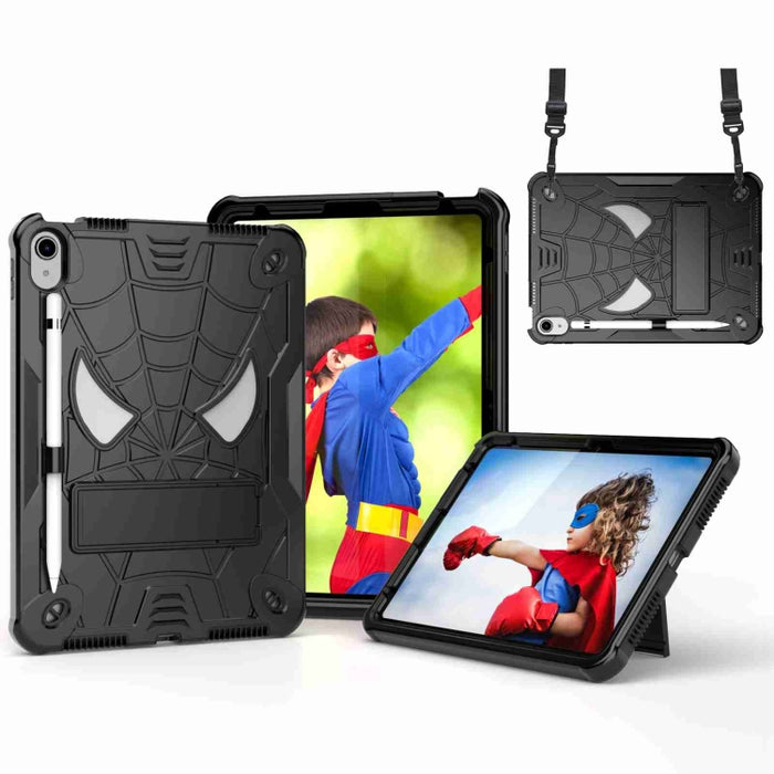 Estuche para tableta de PC híbrido de silicona con textura de araña con correa para el hombro