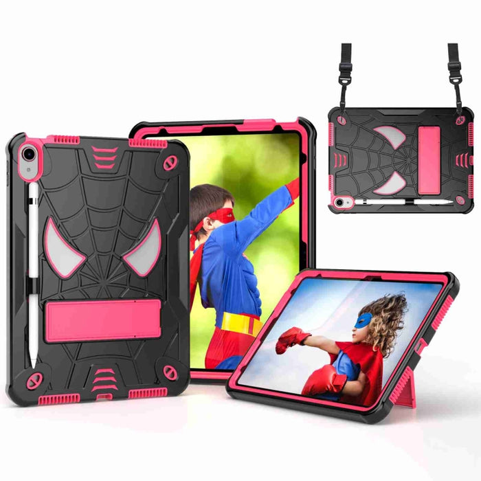 Estuche para tableta de PC híbrido de silicona con textura de araña con correa para el hombro