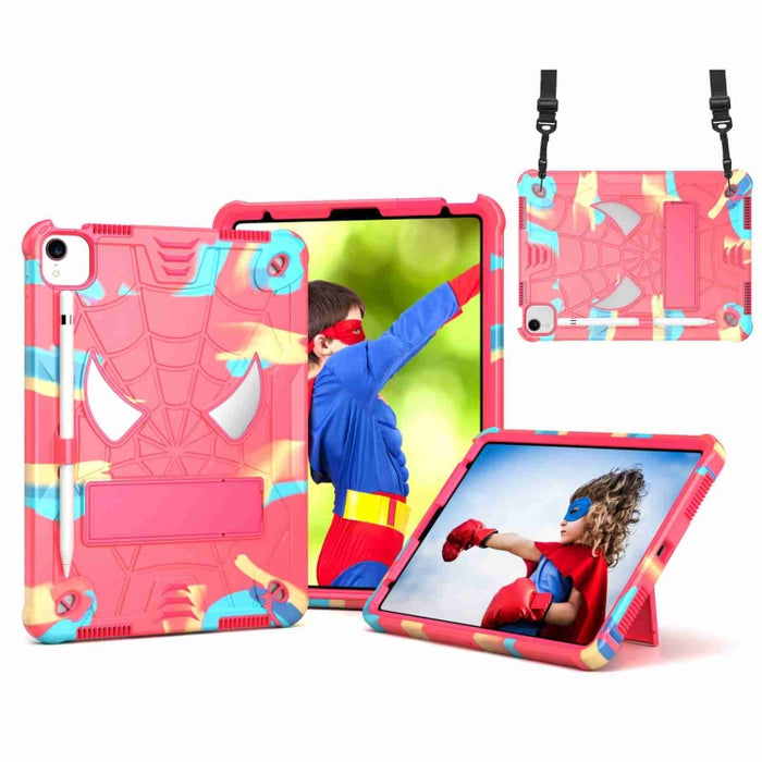 Estuche para tableta de PC híbrido de silicona con textura de araña con correa para el hombro