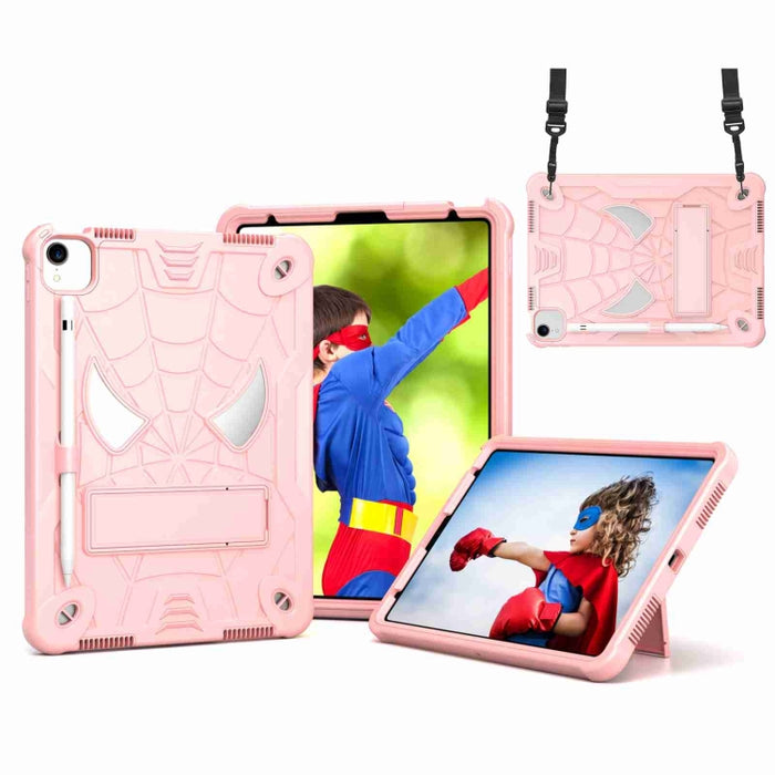 Estuche para tableta de PC híbrido de silicona con textura de araña con correa para el hombro