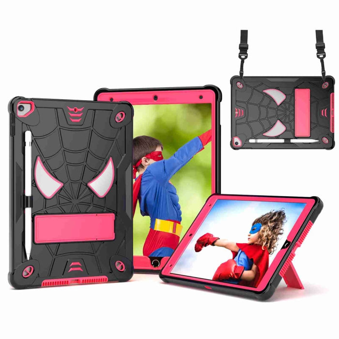 Estuche para tableta de PC híbrido de silicona con textura de araña con correa para el hombro