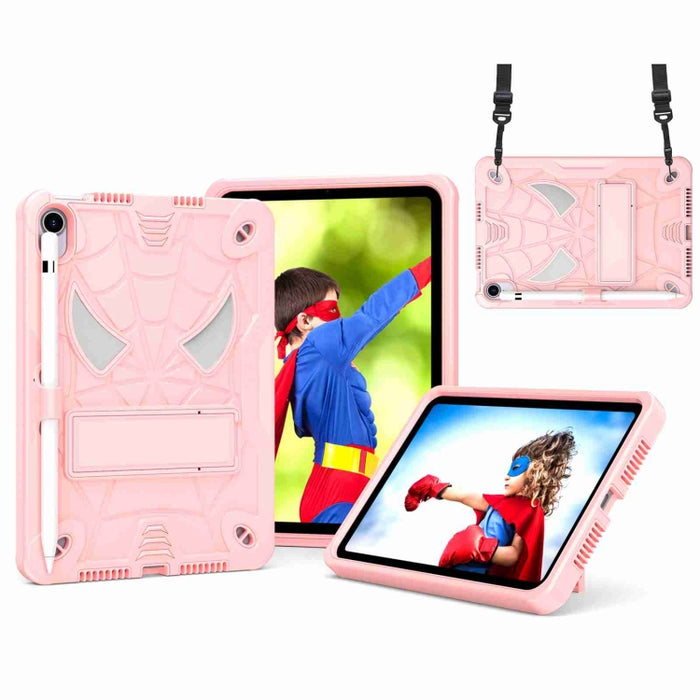 Estuche para tableta de PC híbrido de silicona con textura de araña con correa para el hombro