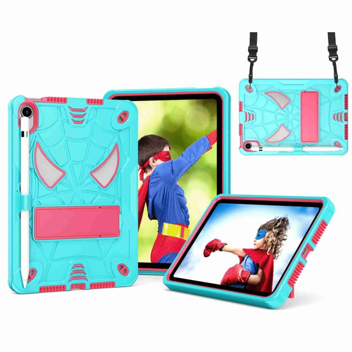 Estuche para tableta de PC híbrido de silicona con textura de araña con correa para el hombro