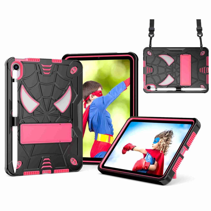 Estuche para tableta de PC híbrido de silicona con textura de araña con correa para el hombro