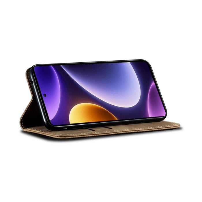 Estuche para teléfono de cuero con tapa de estilo informal con textura de mezclilla, For Xiaomi Redmi Note 12 Turbo / Poco F5