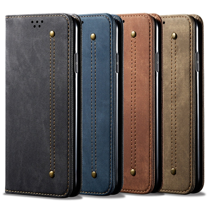 Estuche para teléfono de cuero con tapa de estilo informal con textura de mezclilla, For Xiaomi Redmi Note 12 Turbo / Poco F5