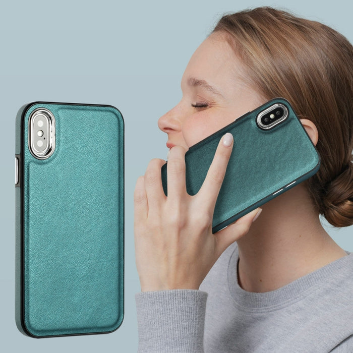 Estuche para teléfono con textura de cuero y cobertura total