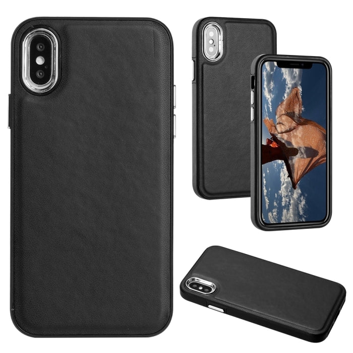 Estuche para teléfono con textura de cuero y cobertura total