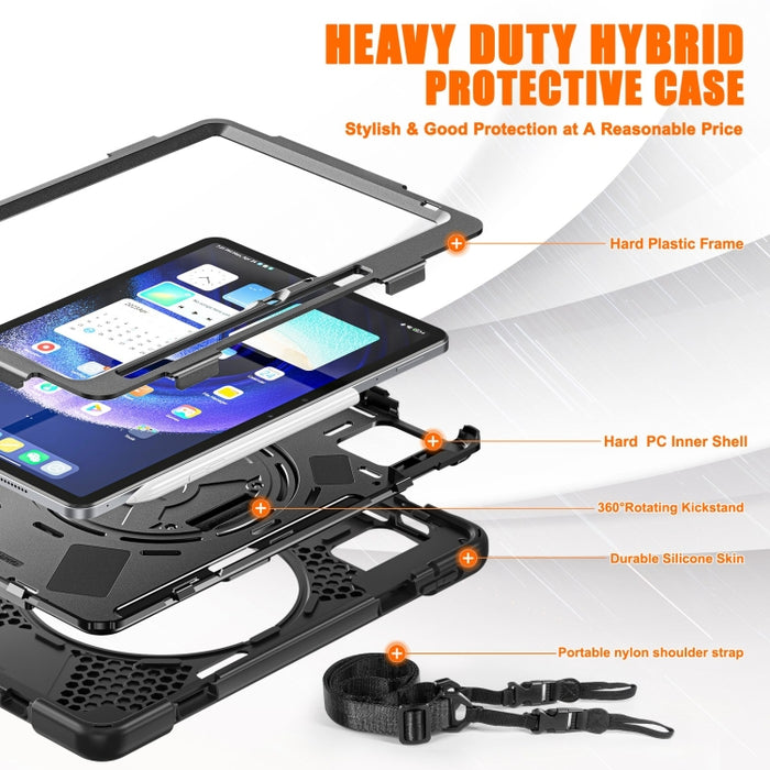Funda híbrida de silicona para tableta con agarre y correa para el hombro, For Xiaomi Pad 6 / Pad 6 Pro