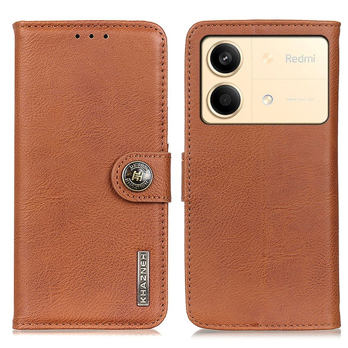 KHAZNEH Funda de cuero con textura de piel de vaca para teléfono, For Xiaomi Poco F6 / Redmi Turbo 3, For Xiaomi Poco F6 Pro, For Xiaomi Redmi K70 5G / K70 Pro 5G, For Xiaomi Redmi Note 13 Pro 4G/Poco M6 Pro 4G, For Xiaomi Redmi 13C                    ...