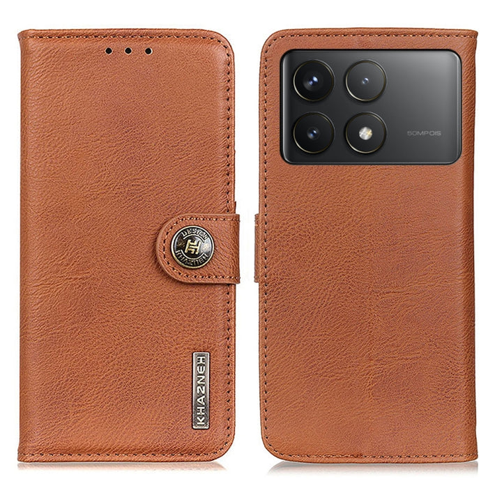 KHAZNEH Funda de cuero con textura de piel de vaca para teléfono, For Xiaomi Poco F6 / Redmi Turbo 3, For Xiaomi Poco F6 Pro, For Xiaomi Redmi K70 5G / K70 Pro 5G, For Xiaomi Redmi Note 13 Pro 4G/Poco M6 Pro 4G, For Xiaomi Redmi 13C                    ...