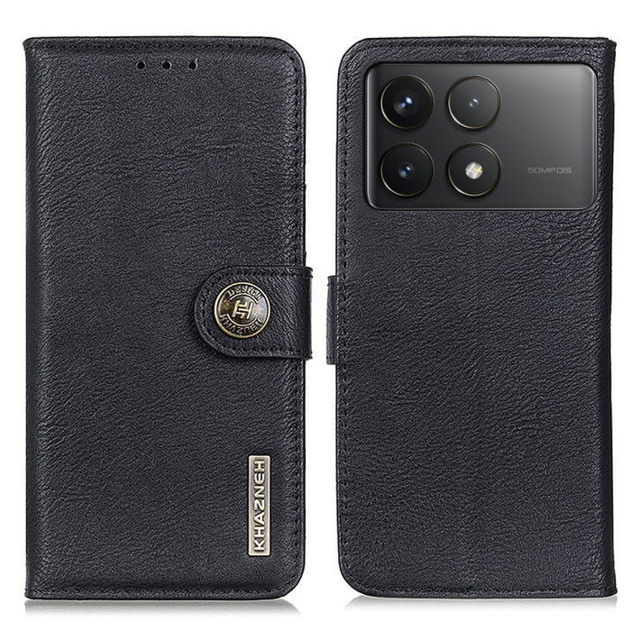 KHAZNEH Funda de cuero con textura de piel de vaca para teléfono, For Xiaomi Poco F6 / Redmi Turbo 3, For Xiaomi Poco F6 Pro, For Xiaomi Redmi K70 5G / K70 Pro 5G, For Xiaomi Redmi Note 13 Pro 4G/Poco M6 Pro 4G, For Xiaomi Redmi 13C                    ...