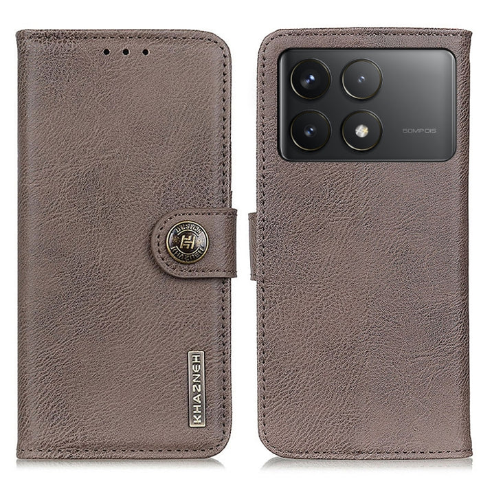 KHAZNEH Funda de cuero con textura de piel de vaca para teléfono, For Xiaomi Poco F6 / Redmi Turbo 3, For Xiaomi Poco F6 Pro, For Xiaomi Redmi K70 5G / K70 Pro 5G, For Xiaomi Redmi Note 13 Pro 4G/Poco M6 Pro 4G, For Xiaomi Redmi 13C                    ...