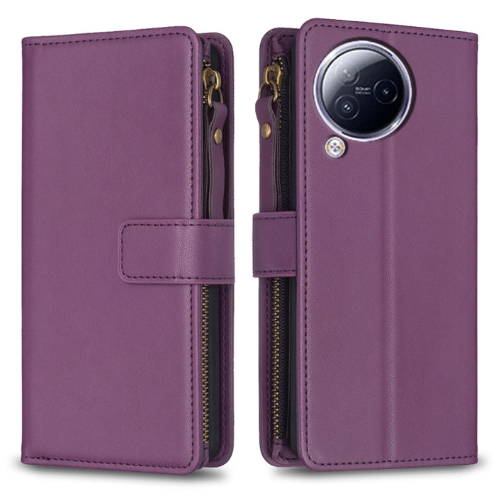 9 ranuras para tarjetas con cremallera, funda de cuero con tapa para teléfono, For Xiaomi Redmi Note 13 Pro 4G Global, For Xiaomi Poco M6 Pro 4G, For Xiaomi Redmi Note 13 4G Global, For Xiaomi Redmi Note 13, For Xiaomi Redmi 13C                        ...