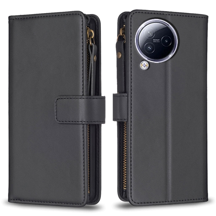9 ranuras para tarjetas con cremallera, funda de cuero con tapa para teléfono, For Xiaomi Redmi Note 13 Pro 4G Global, For Xiaomi Poco M6 Pro 4G, For Xiaomi Redmi Note 13 4G Global, For Xiaomi Redmi Note 13, For Xiaomi Redmi 13C                        ...