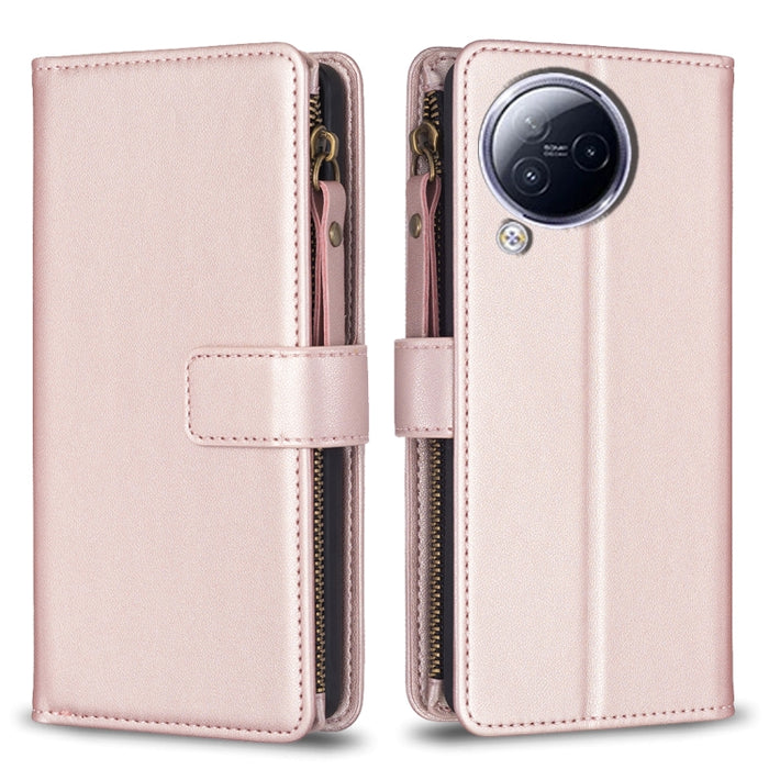 9 ranuras para tarjetas con cremallera, funda de cuero con tapa para teléfono, For Xiaomi Redmi Note 13 Pro 4G Global, For Xiaomi Poco M6 Pro 4G, For Xiaomi Redmi Note 13 4G Global, For Xiaomi Redmi Note 13, For Xiaomi Redmi 13C                        ...