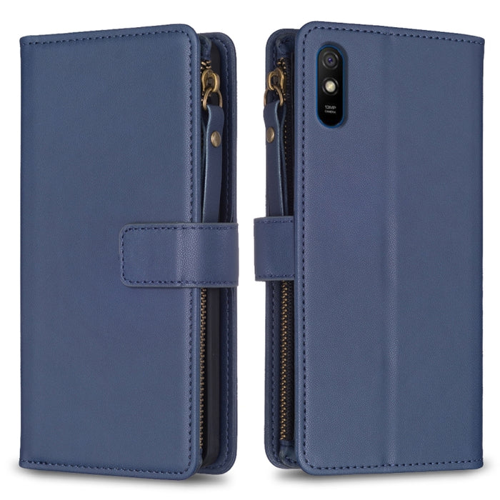 9 ranuras para tarjetas con cremallera, funda de cuero con tapa para teléfono, For Xiaomi Redmi Note 10 Pro, For Xiaomi Redmi Note 10, For Xiaomi Redmi K40 / K40 Pro, For Xiaomi Poco M3, For Xiaomi Poco X3, For Xiaomi Redmi 9A, For Xiaomi Redmi 9      ...