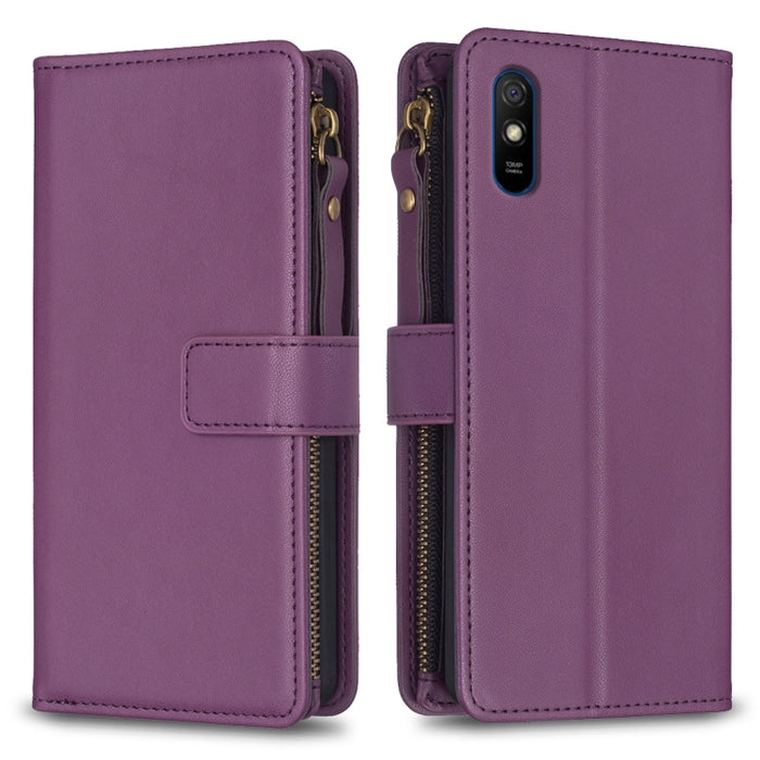 9 ranuras para tarjetas con cremallera, funda de cuero con tapa para teléfono, For Xiaomi Redmi Note 10 Pro, For Xiaomi Redmi Note 10, For Xiaomi Redmi K40 / K40 Pro, For Xiaomi Poco M3, For Xiaomi Poco X3, For Xiaomi Redmi 9A, For Xiaomi Redmi 9      ...