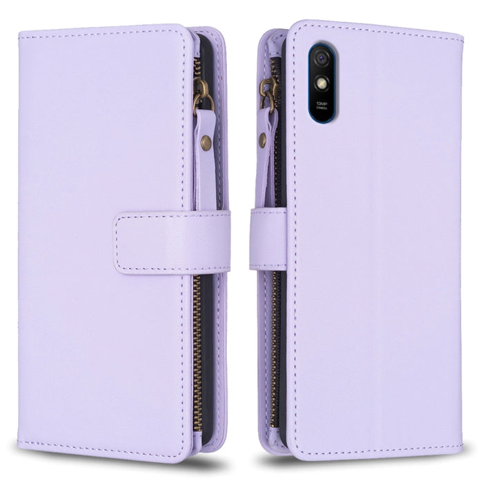 9 ranuras para tarjetas con cremallera, funda de cuero con tapa para teléfono, For Xiaomi Redmi Note 10 Pro, For Xiaomi Redmi Note 10, For Xiaomi Redmi K40 / K40 Pro, For Xiaomi Poco M3, For Xiaomi Poco X3, For Xiaomi Redmi 9A, For Xiaomi Redmi 9      ...