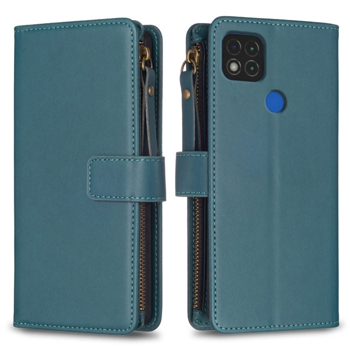 9 ranuras para tarjetas con cremallera, funda de cuero con tapa para teléfono, For Xiaomi Redmi Note 10 Pro, For Xiaomi Redmi Note 10, For Xiaomi Redmi K40 / K40 Pro, For Xiaomi Poco M3, For Xiaomi Poco X3, For Xiaomi Redmi 9A, For Xiaomi Redmi 9      ...