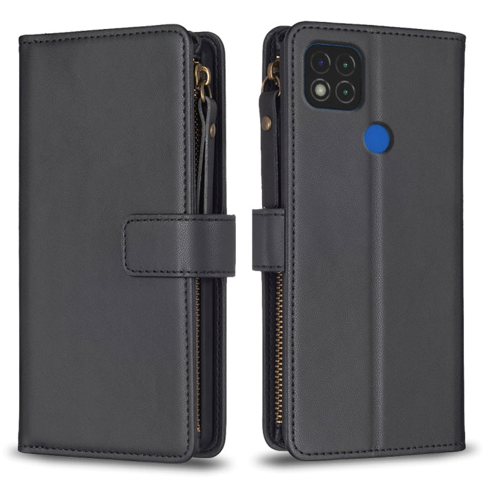 9 ranuras para tarjetas con cremallera, funda de cuero con tapa para teléfono, For Xiaomi Redmi Note 10 Pro, For Xiaomi Redmi Note 10, For Xiaomi Redmi K40 / K40 Pro, For Xiaomi Poco M3, For Xiaomi Poco X3, For Xiaomi Redmi 9A, For Xiaomi Redmi 9      ...