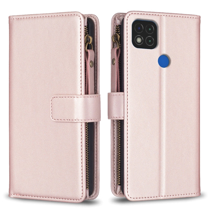 9 ranuras para tarjetas con cremallera, funda de cuero con tapa para teléfono, For Xiaomi Redmi Note 10 Pro, For Xiaomi Redmi Note 10, For Xiaomi Redmi K40 / K40 Pro, For Xiaomi Poco M3, For Xiaomi Poco X3, For Xiaomi Redmi 9A, For Xiaomi Redmi 9      ...