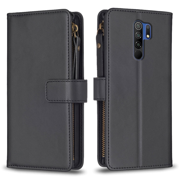 9 ranuras para tarjetas con cremallera, funda de cuero con tapa para teléfono, For Xiaomi Redmi Note 10 Pro, For Xiaomi Redmi Note 10, For Xiaomi Redmi K40 / K40 Pro, For Xiaomi Poco M3, For Xiaomi Poco X3, For Xiaomi Redmi 9A, For Xiaomi Redmi 9      ...