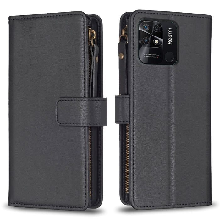 9 ranuras para tarjetas con cremallera, funda de cuero con tapa para teléfono, For Xiaomi Redmi 12C, For Xiaomi 13 Lite, For Xiaomi Redmi K60 / K60 Pro, For Xiaomi 13 Pro, For Xiaomi 13, For Xiaomi 12T / 12T Pro, For Xiaomi 12 Lite, For Xiaomi Redmi 10...