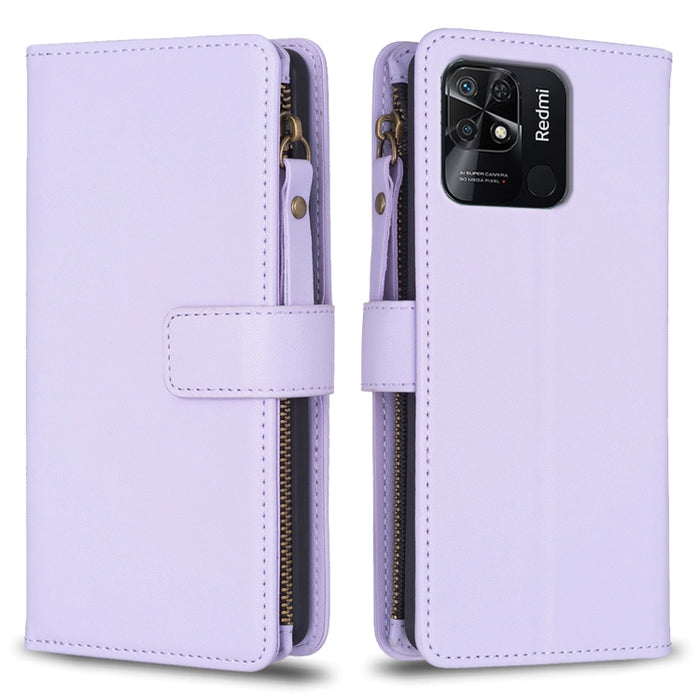 9 ranuras para tarjetas con cremallera, funda de cuero con tapa para teléfono, For Xiaomi Redmi 12C, For Xiaomi 13 Lite, For Xiaomi Redmi K60 / K60 Pro, For Xiaomi 13 Pro, For Xiaomi 13, For Xiaomi 12T / 12T Pro, For Xiaomi 12 Lite, For Xiaomi Redmi 10...