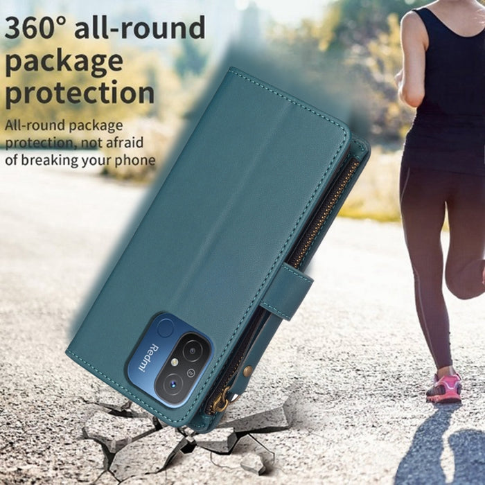 9 ranuras para tarjetas con cremallera, funda de cuero con tapa para teléfono, For Xiaomi Redmi 12C, For Xiaomi 13 Lite, For Xiaomi Redmi K60 / K60 Pro, For Xiaomi 13 Pro, For Xiaomi 13, For Xiaomi 12T / 12T Pro, For Xiaomi 12 Lite, For Xiaomi Redmi 10...