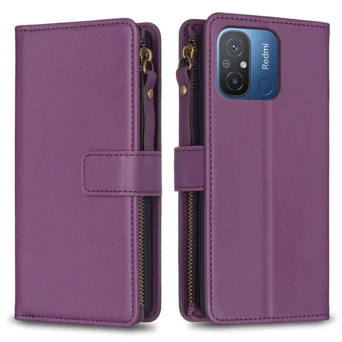 9 ranuras para tarjetas con cremallera, funda de cuero con tapa para teléfono, For Xiaomi Redmi 12C, For Xiaomi 13 Lite, For Xiaomi Redmi K60 / K60 Pro, For Xiaomi 13 Pro, For Xiaomi 13, For Xiaomi 12T / 12T Pro, For Xiaomi 12 Lite, For Xiaomi Redmi 10...