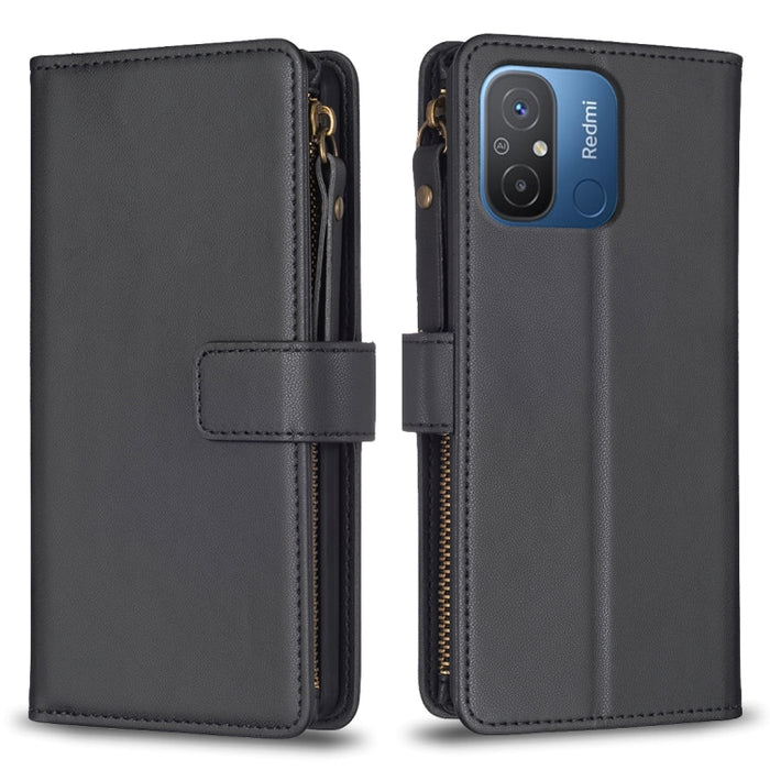 9 ranuras para tarjetas con cremallera, funda de cuero con tapa para teléfono, For Xiaomi Redmi 12C, For Xiaomi 13 Lite, For Xiaomi Redmi K60 / K60 Pro, For Xiaomi 13 Pro, For Xiaomi 13, For Xiaomi 12T / 12T Pro, For Xiaomi 12 Lite, For Xiaomi Redmi 10...