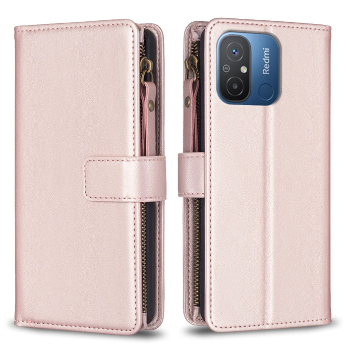 9 ranuras para tarjetas con cremallera, funda de cuero con tapa para teléfono, For Xiaomi Redmi 12C, For Xiaomi 13 Lite, For Xiaomi Redmi K60 / K60 Pro, For Xiaomi 13 Pro, For Xiaomi 13, For Xiaomi 12T / 12T Pro, For Xiaomi 12 Lite, For Xiaomi Redmi 10...