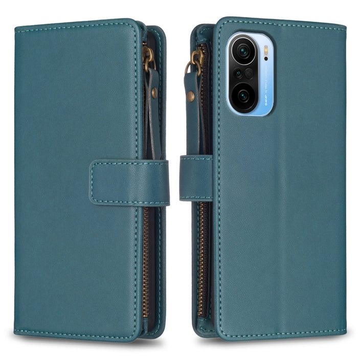 9 ranuras para tarjetas con cremallera, funda de cuero con tapa para teléfono, For Xiaomi Redmi Note 10 Pro, For Xiaomi Redmi Note 10, For Xiaomi Redmi K40 / K40 Pro, For Xiaomi Poco M3, For Xiaomi Poco X3, For Xiaomi Redmi 9A, For Xiaomi Redmi 9      ...