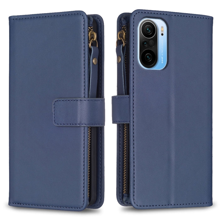 9 ranuras para tarjetas con cremallera, funda de cuero con tapa para teléfono, For Xiaomi Redmi Note 10 Pro, For Xiaomi Redmi Note 10, For Xiaomi Redmi K40 / K40 Pro, For Xiaomi Poco M3, For Xiaomi Poco X3, For Xiaomi Redmi 9A, For Xiaomi Redmi 9      ...