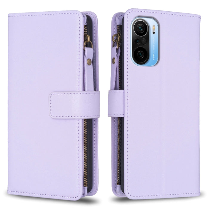 9 ranuras para tarjetas con cremallera, funda de cuero con tapa para teléfono, For Xiaomi Redmi Note 10 Pro, For Xiaomi Redmi Note 10, For Xiaomi Redmi K40 / K40 Pro, For Xiaomi Poco M3, For Xiaomi Poco X3, For Xiaomi Redmi 9A, For Xiaomi Redmi 9      ...